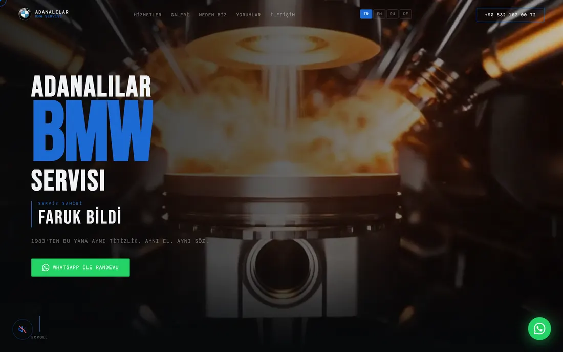 Adanalılar BMW Servisi web sitesi